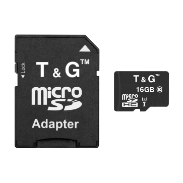 Карта памяти microSDHC (UHS-3) 16GB class 10 T&G (с адаптером)