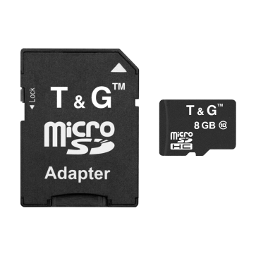 Карта памяти microSDHC 8GB class 10 T&G (с адаптером)